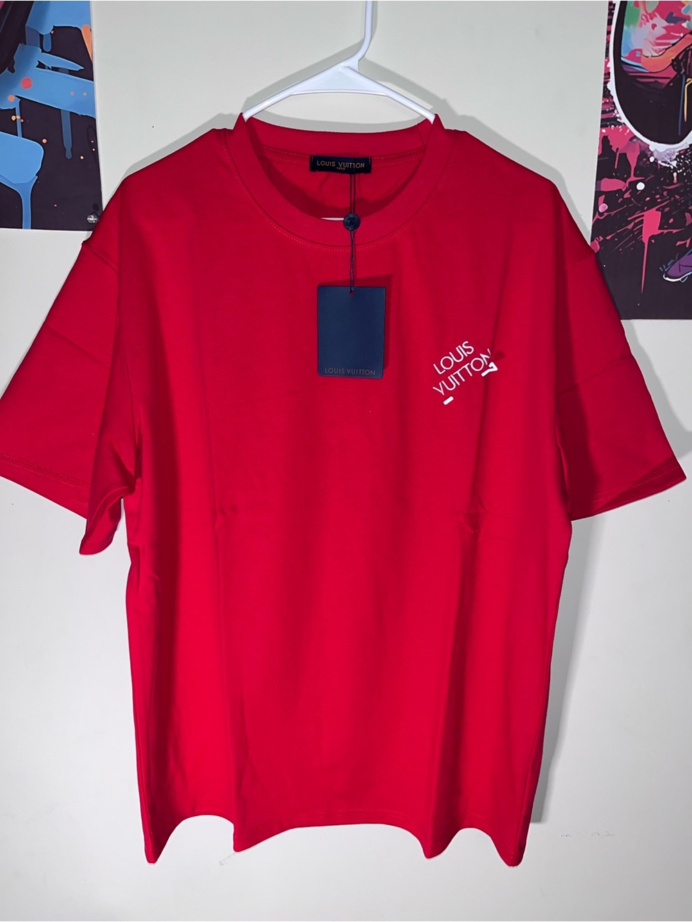 Louis Vuitton Red Short Sleeve Logo Tee